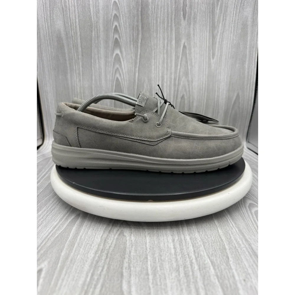 Hey Dude Welsh Grip Mens Size 12 Armadillo Gray Suede Casual Slip On Shoes NEW